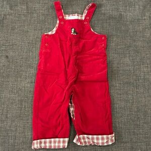 Janie & Jack Corduroy Flannel Overalls Dog